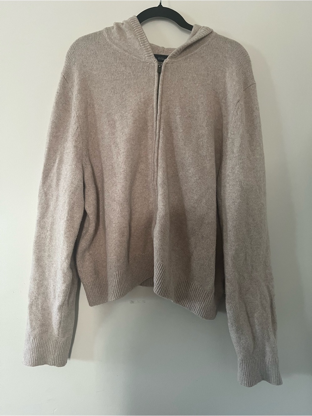 GAP Beige Knit Zip Up Hoodie XXL Tall Cotto Full Zip Lightweight Fall Neutral